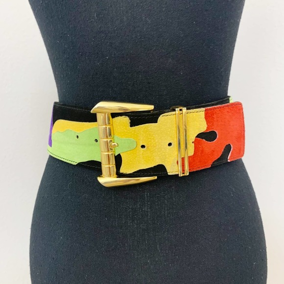 Womens Vintage The Limited Multicolor Suede Belt size Small - Picture 1 of 7